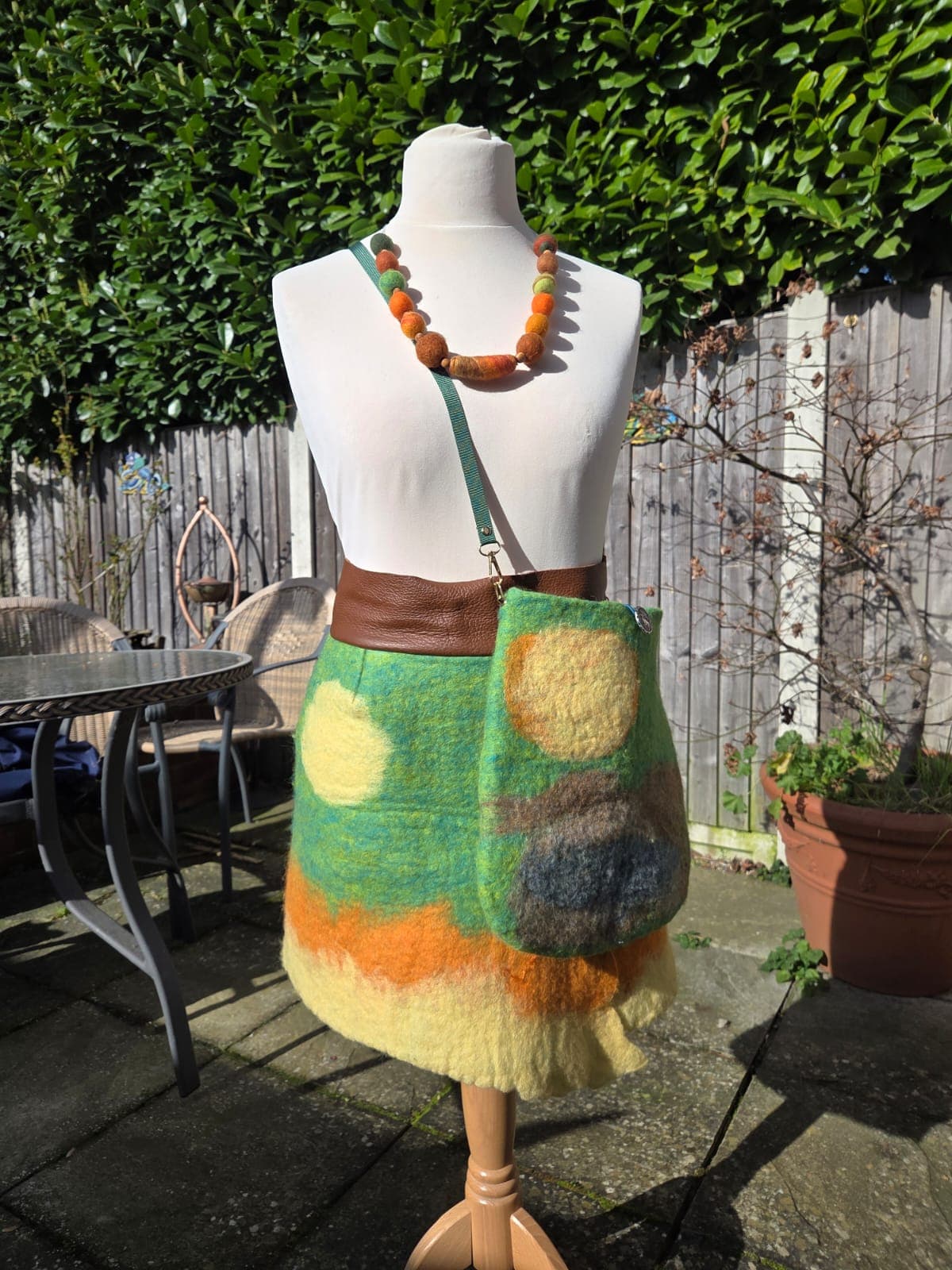 Felted Skirt, Bag & Necklace